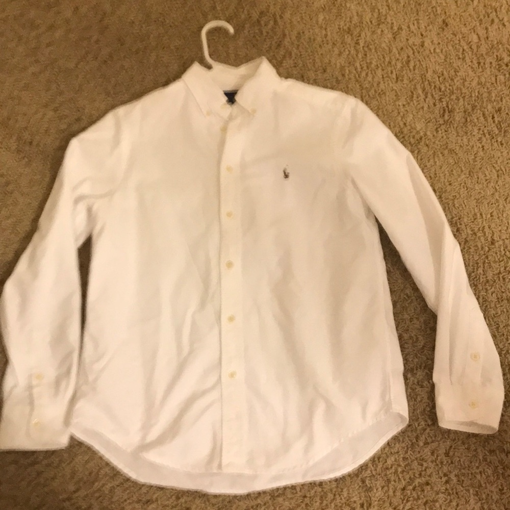 Boys Polo white button down. Size 14/16